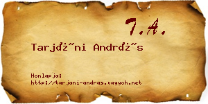 Tarjáni András névjegykártya
