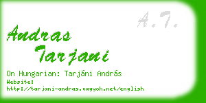 andras tarjani business card