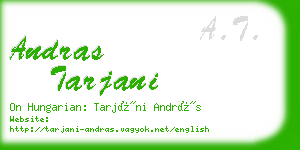 andras tarjani business card